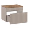 Lomadox 60 cm Bathroom Vanity with Ceramic Vessel Sink, Cashmere/Oak view 3