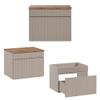 Lomadox 60 cm Bathroom Vanity with Ceramic Vessel Sink, Cashmere/Oak view 4