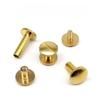 10-Piece Solid Brass-Copper Screws, Nail Posts, Binding Rivets, Round-Head Studs for Leathercraft, Wallets, Bags and Belts, 16 mm, Domed Head view 1