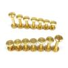 10-Piece Solid Brass-Copper Screws, Nail Posts, Binding Rivets, Round-Head Studs for Leathercraft, Wallets, Bags and Belts, 16 mm, Domed Head view 2