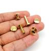 10-Piece Solid Brass-Copper Screws, Nail Posts, Binding Rivets, Round-Head Studs for Leathercraft, Wallets, Bags and Belts, 16 mm, Domed Head view 3