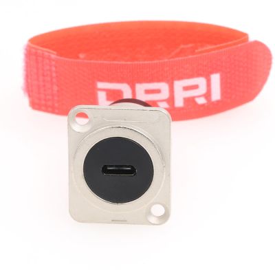 DRRI USB-C Female-to-Female D-Type Panel-Mount Adapter with Waterproof Dust Cap