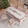 Petti Christmas Tablecloth 140 x 360 cm, Rectangular, Stain-Resistant Microfiber, Pink Feather Bow view 2