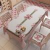 Petti Christmas Tablecloth 140 x 360 cm, Rectangular, Stain-Resistant Microfiber, Pink Feather Bow view 3