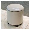 Round Leather Storage Ottoman with Cushion view 1