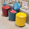 Round Leather Storage Ottoman with Cushion view 4