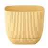 Tymar Flower Pot with Saucer, 2-Pack, Plastic Cachepot, Square Shape (11 x 11 cm, Yellow) view 3