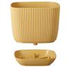 Tymar Flower Pot with Saucer, 2-Pack, Plastic Cachepot, Square Shape (11 x 11 cm, Yellow) view 4