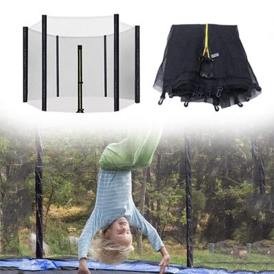 CIRONI Replacement Safety Net for Outdoor Trampolines, 6, 8, 10, 12, 13, 14, or 16 ft, UV- and Tear-Resistant, with Dual-Headed Zippers