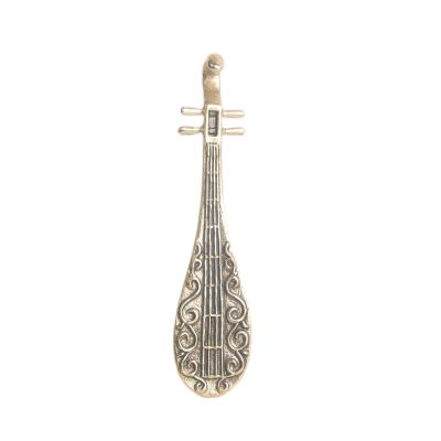 HIRAIDAI Retro Brass Pipa Sculpture, Desktop Decor, 20 × 87 mm