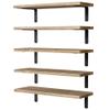 DOLLFIO Floating Wall Shelves, Decor and Storage, Rustic Brown, 41 cm, Set of 5 view 1