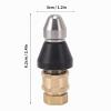 2-Piece High-Pressure Washer G1/4 Pipe Cleaning Nozzle with 3/8 Adapter, Stainless Steel view 2