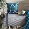 The HomeCentric Mora Blue Silk Decorative Pillow Covers, 2-Pack, 22 x 22 in view 3