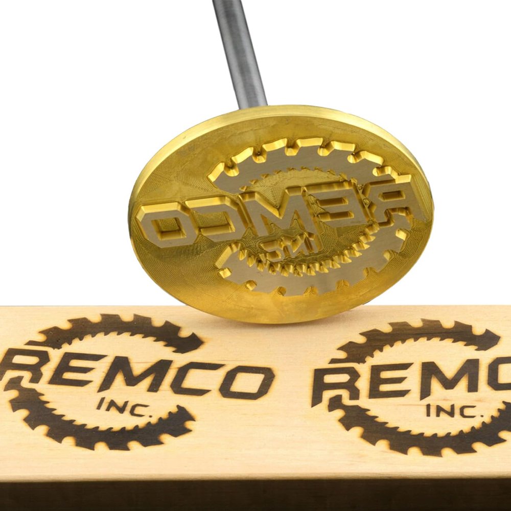 Custom Logo Branding Iron with Handle, 1 x 1 in