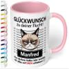Farewell Gift for Coworkers: Personalized Ceramic Mug “Congrats on Your Escape!” – 330 ml, Cat Design, Pink view 1