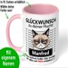 Farewell Gift for Coworkers: Personalized Ceramic Mug “Congrats on Your Escape!” – 330 ml, Cat Design, Pink view 2