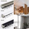 LTSRLL Room Divider Curtain Track System with 90° Corner Bends, U/L/S Shape, Champagne 01, C-2.6 m (1.3 m × 2) view 2