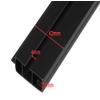 RENA Single-Track PVC Curtain Track, Ceiling-Mounted, with Cover and Clips, Black, 390 cm view 2