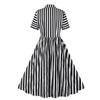 Women's Black and White Striped 1950s Rockabilly Pin-Up Dress, Small view 2