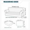 SYLC Split Sofa Cover with Separate Seat Cushion and Backrest Covers, Anti-Slip, Beige, Large 4-Seat Set, 9 Pieces view 4