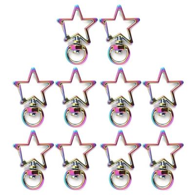 ONURTH 200-Piece Rainbow Metal Carabiner Clips with Key Rings