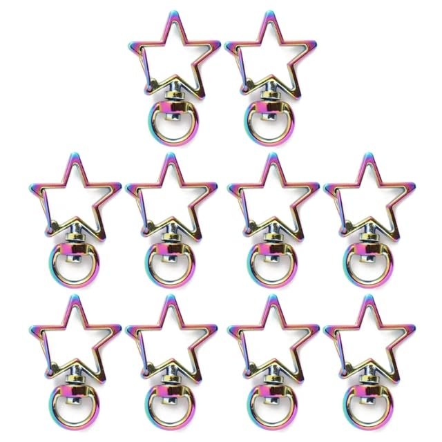 ONURTH 200-Piece Rainbow Metal Carabiner Clips with Key Rings