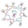 ONURTH 200-Piece Rainbow Metal Carabiner Clips with Key Rings view 2