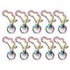 ONURTH 200-Piece Rainbow Metal Carabiner Clips with Key Rings view 3