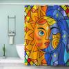 AKATIE Sun Shower Curtain 180 x 200 cm, 3D Waterproof Fabric with 12 Hooks view 1