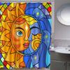 AKATIE Sun Shower Curtain 180 x 200 cm, 3D Waterproof Fabric with 12 Hooks view 2