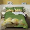 Aozhiswe Chicken Bedding Set, 135 x 200 cm, 3-Piece Easter Duvet Cover Set view 1