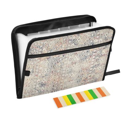 Accordion File Folder with 13 Compartments, A4/Letter Size, Zippered Organizer