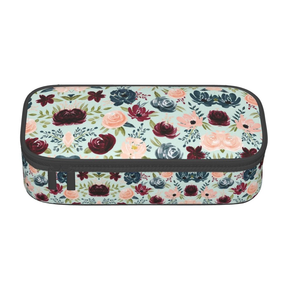 Large Multi-Compartment Pencil Case, Chestnut Brown