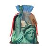 Christmas Drawstring Gift Bags with NYC Statue of Liberty Print view 1