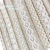 RaamKa Cotton Lace Ribbon Trim, 4 Pieces (5 m per Roll), White/Beige, Color 39 view 3