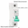 MOBYAT GYH8 DIN-Rail Disconnect Switch, 230/400 V, Main Switch, 63/100/125 A, 1 pc. (Size: 1 Pole, Color: 100 A) view 2