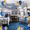 11th Birthday Decorations for Boys, Metallic Silver, Blue & Gold Balloons view 3