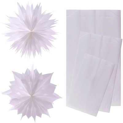 DIY-24H | Various Sizes Available | White Paper Gift Bags, Small Candy Bags, Christmas Star, Cookie, Bread and Bread Roll Bags (150 x 290 x 55 mm, 1,000 pcs.)