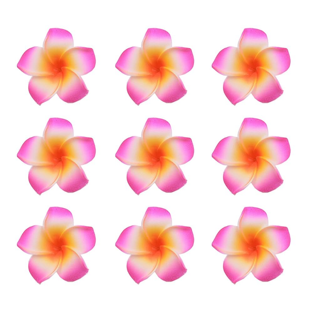 Artificial Plumeria Frangipani Flowers, 20 Foam Flower Heads for DIY Crafts, Hair Accessories, Weddings and Decor