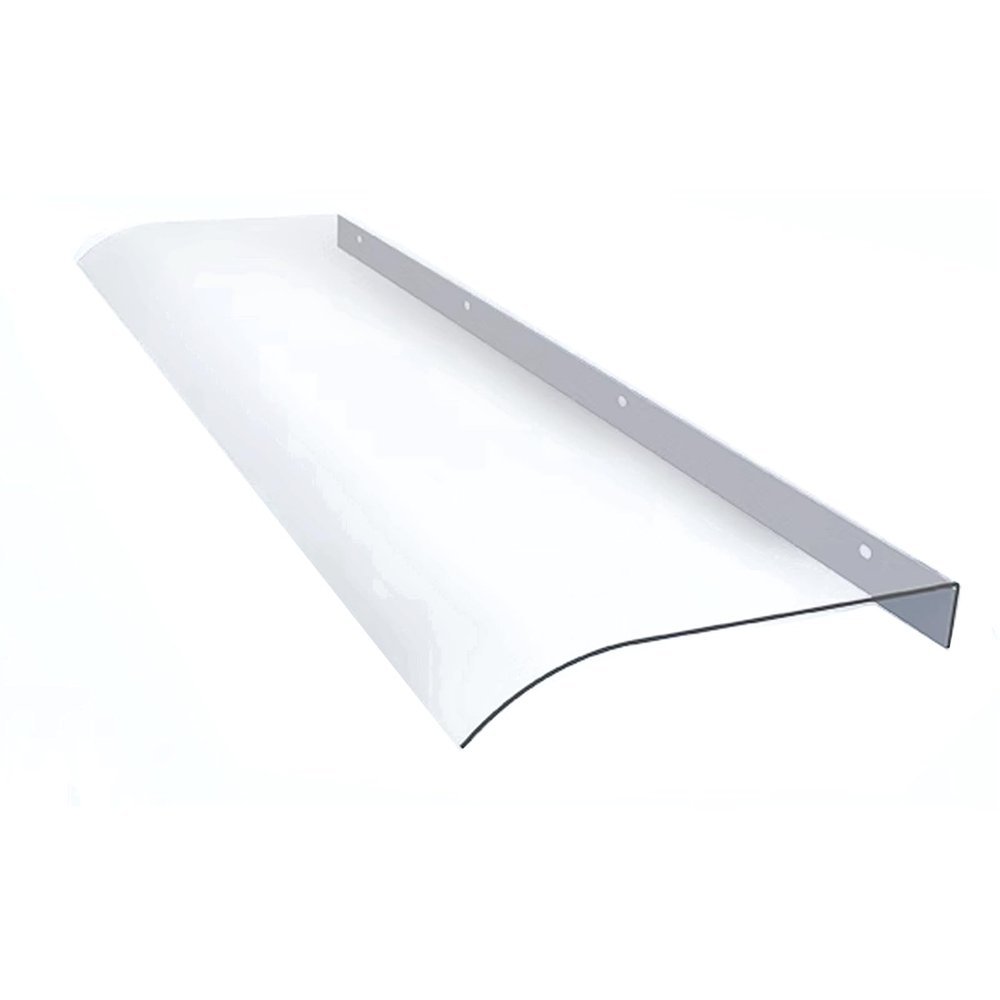 KDDFN Transparent Polycarbonate Door Awning, Modern Curved Canopy, 40 x 200 cm
