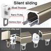 LIGUOYI Single-Track Aluminum Curtain Rail with Rollers, Ceiling or Wall Mount view 2