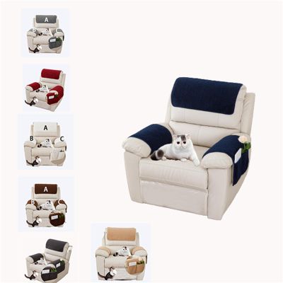 HYRAM Elastic Sofa Armrest and Headrest Covers, Navy Blue, 4-Piece Set