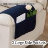 HYRAM Elastic Sofa Armrest and Headrest Covers, Navy Blue, 4-Piece Set view 4