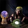 Yusat Halloween Illuminated Crystal Ball with Witch Hands and Skull, Brown view 4