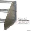 SRM Design 3-Step Freestanding Steel Grating Staircase, 130 cm Wide, 63 cm High, Anthracite, Two-Sided Handrails view 3