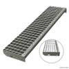 SRM Design 3-Step Freestanding Steel Grating Staircase, 130 cm Wide, 63 cm High, Anthracite, Two-Sided Handrails view 4
