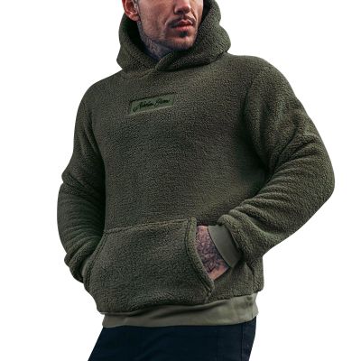 Duohropke Plush Teddy-Fleece Hoodie for Men