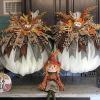 Halloween DIY Witch Hat and Legs Pumpkin Wreath Decoration view 2