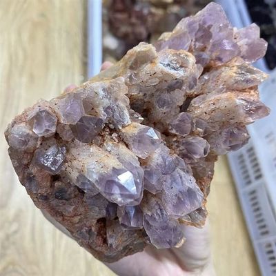 INAIVU Natural Violet-Pink Quartz Specimen, Home Office Gift (Size: 1.0–1.2 kg) (Size: 1.3–1.5 kg)