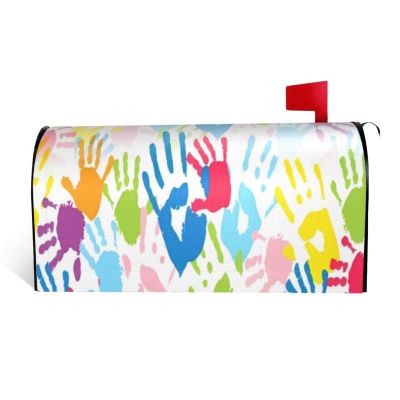 Children's Handprint Mailbox Cover, Waterproof Magnetic Outdoor Wrap